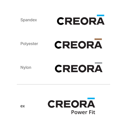 Spandex-CREORA, Polyester-CREORA, Nylon-CREORA, ex-CREORA Power Fit
